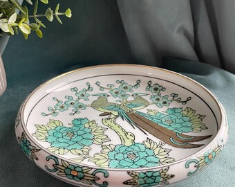 GOLD IMARI 手描き陶器 花柄 Gold Imari Mid Century Pheasants and Florals Hand Painted