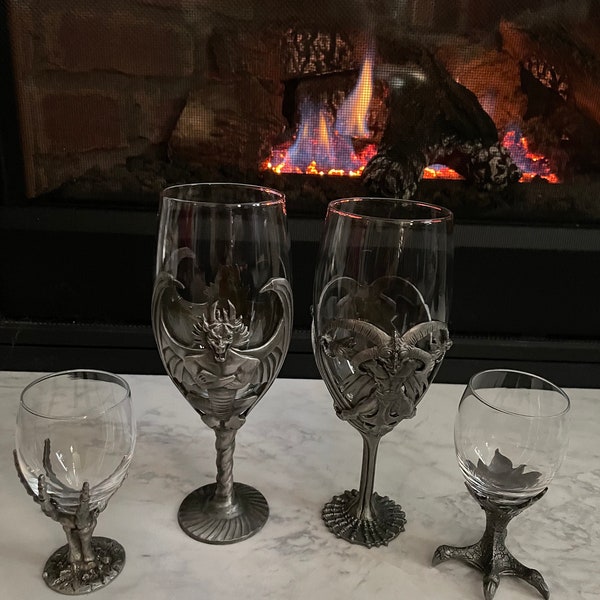 Vintage Pewter Wine Goblets - Etsy