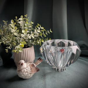 Orrefors Sweden Zodiac Contemporary Modern Crystal Bowl by Erika Lagerbielke