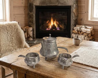 S. Borg Norway Brutalist Zinn Pewter Coffee Set - Etsy