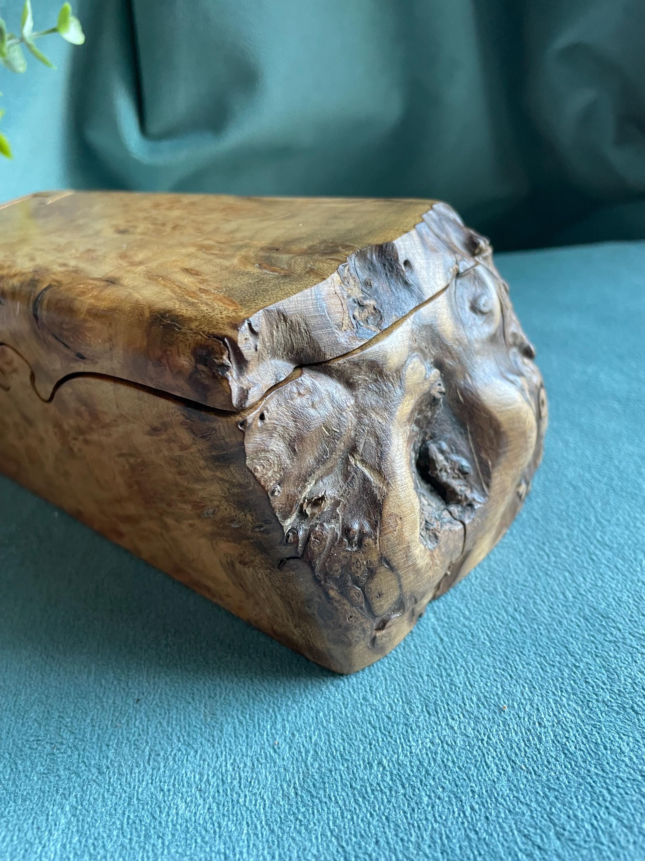 Richard Rothbard パズルボックス ヴィンテージ 木工細工 置物 Vintage Richard Rothbard Burl Wood Puzzle Box: Live Edge Jewelry