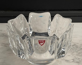 Orrefors Sweden Lars Hellsten Small Sized 6 Panel Corona Lead