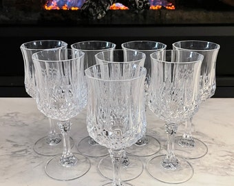 Cristal D'arques France Longchamp Crystal Wine Glasses Set of 8 - Etsy