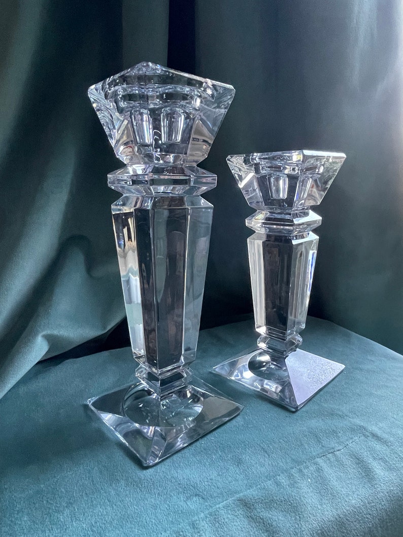 Vintage Shannon Crystal Ireland Art Deco Style Pillar or Taper Candle