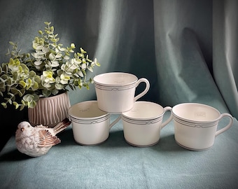 Waterford Marc Jacobs Renee Teacups: Art Deco Platinum Band, Set of 4