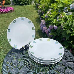 BIA Cordon Bleu Lulu Ceramic Geometric Shapes Contemporary Modern Dinner Plates Set of 4