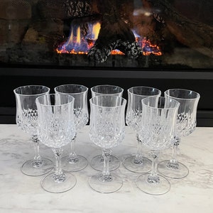 Vintage Cristal D'arques France Longchamp Crystal Wine Glasses Set