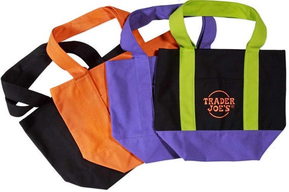 Trader Joe's Mini Canvas Tote Bags, Fall Hallowee… - image 2