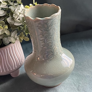 Porcelain Chinese Celadon Vase - Etsy