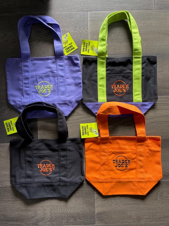 Trader Joe's Mini Canvas Tote Bags, Fall Hallowee… - image 4