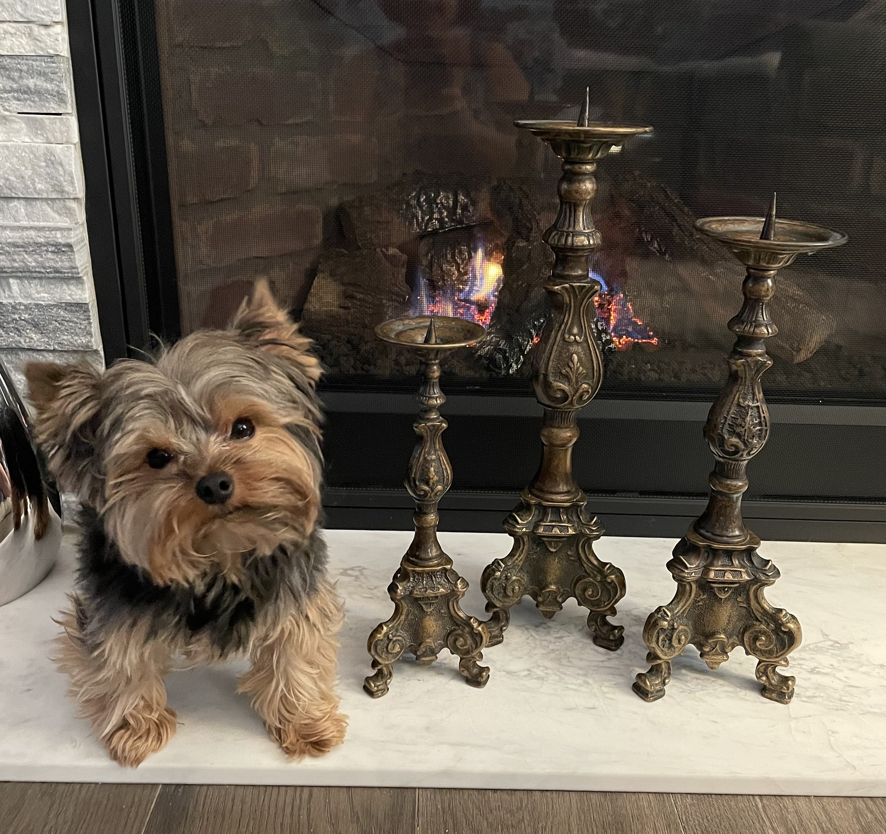 アンティーク置物（ITALI製） Vintage Arte Italica Bronze Candle Holders: Baroque Gothic Altar