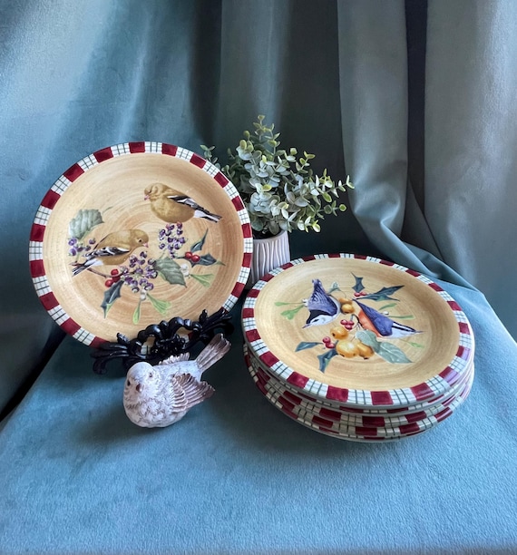 Lenox Winter Greetings Tartan Birds Salad, Appetizer or Dessert