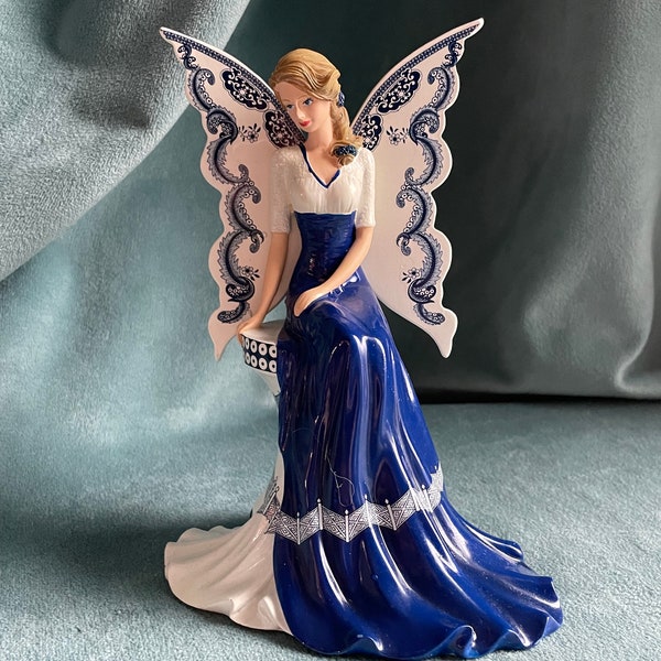 Magic of Blue Willow "A Sanguine Pathway to Love" Angel Figurine by Hamilton Collection