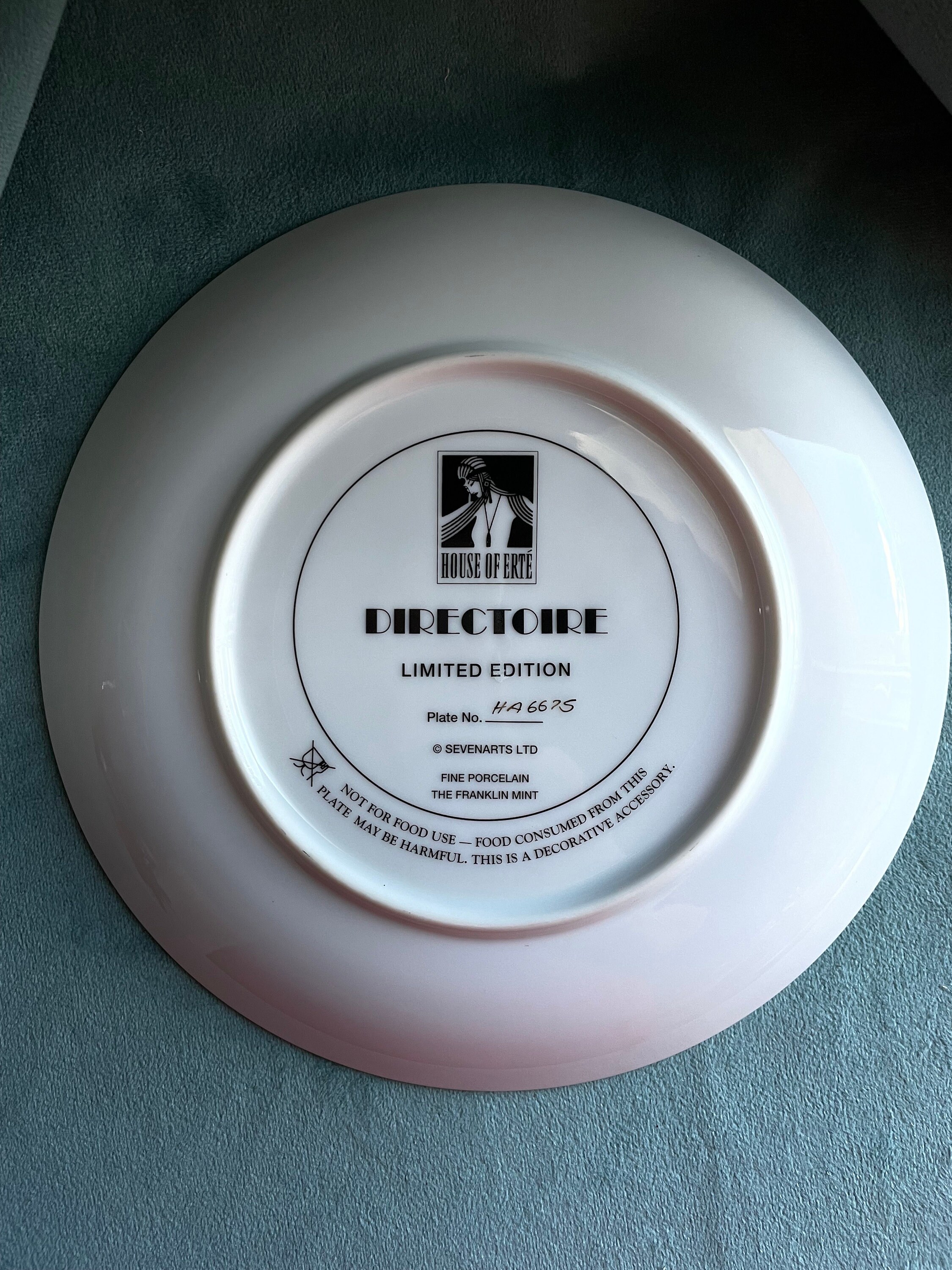 Vintage Art Deco the Franklin Mint Directoire Collectible  House of Erte Directoire Fine Porcelain The Franklin Mint plates ceramic Vintage main image 0