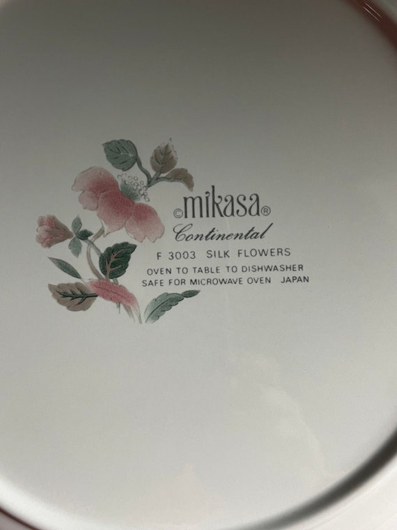 Vintage Mikasa Continental Silk Flowers Octagon Ceramic Dinner
