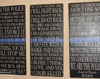 End Of Watch Quotes End Of Watch Quote Sign Set Gift For Police Husband Law | Etsy