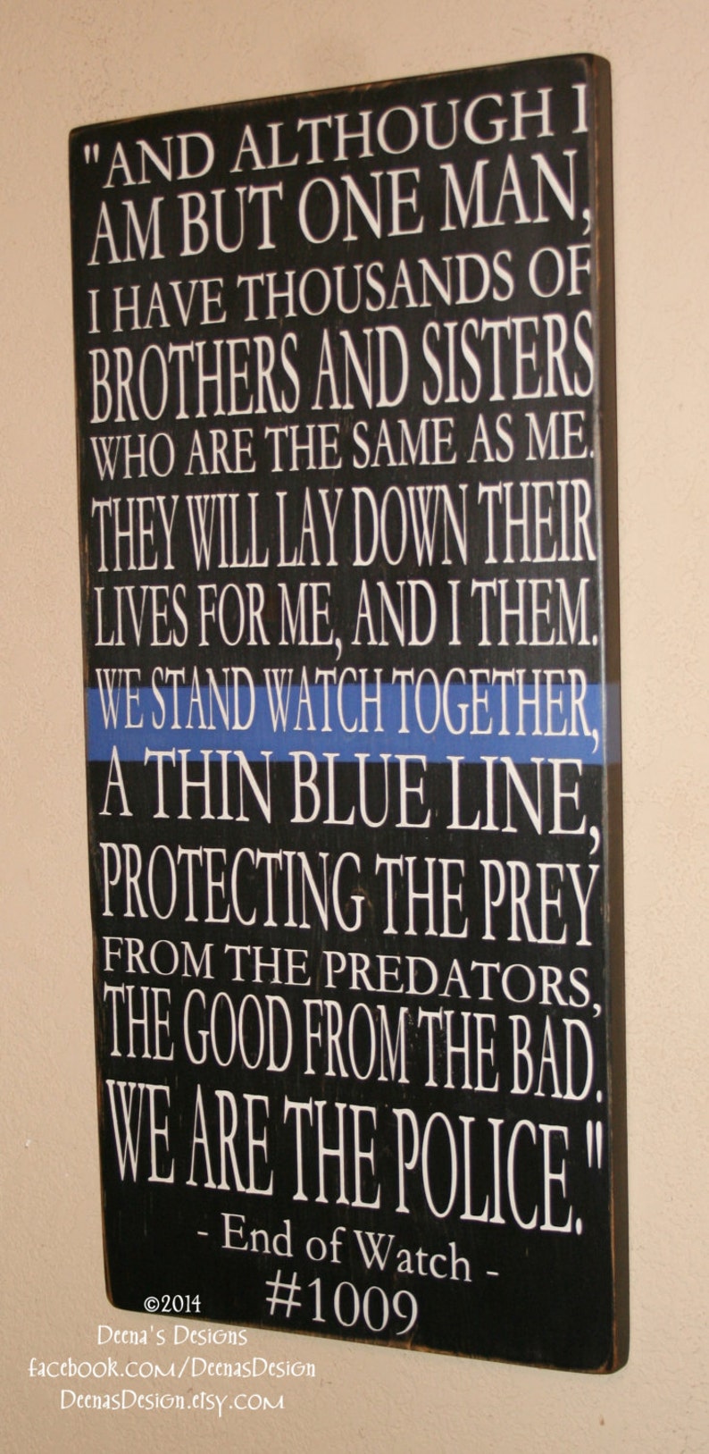 End of Watch Quote Sign Set Gift for Police Husband Law Etsy