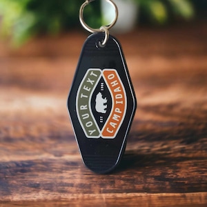 Custom Retro Hotel Keychain, Retro Scene