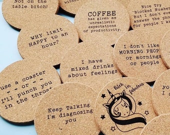 Custom Engraved Coasters, Set of 4