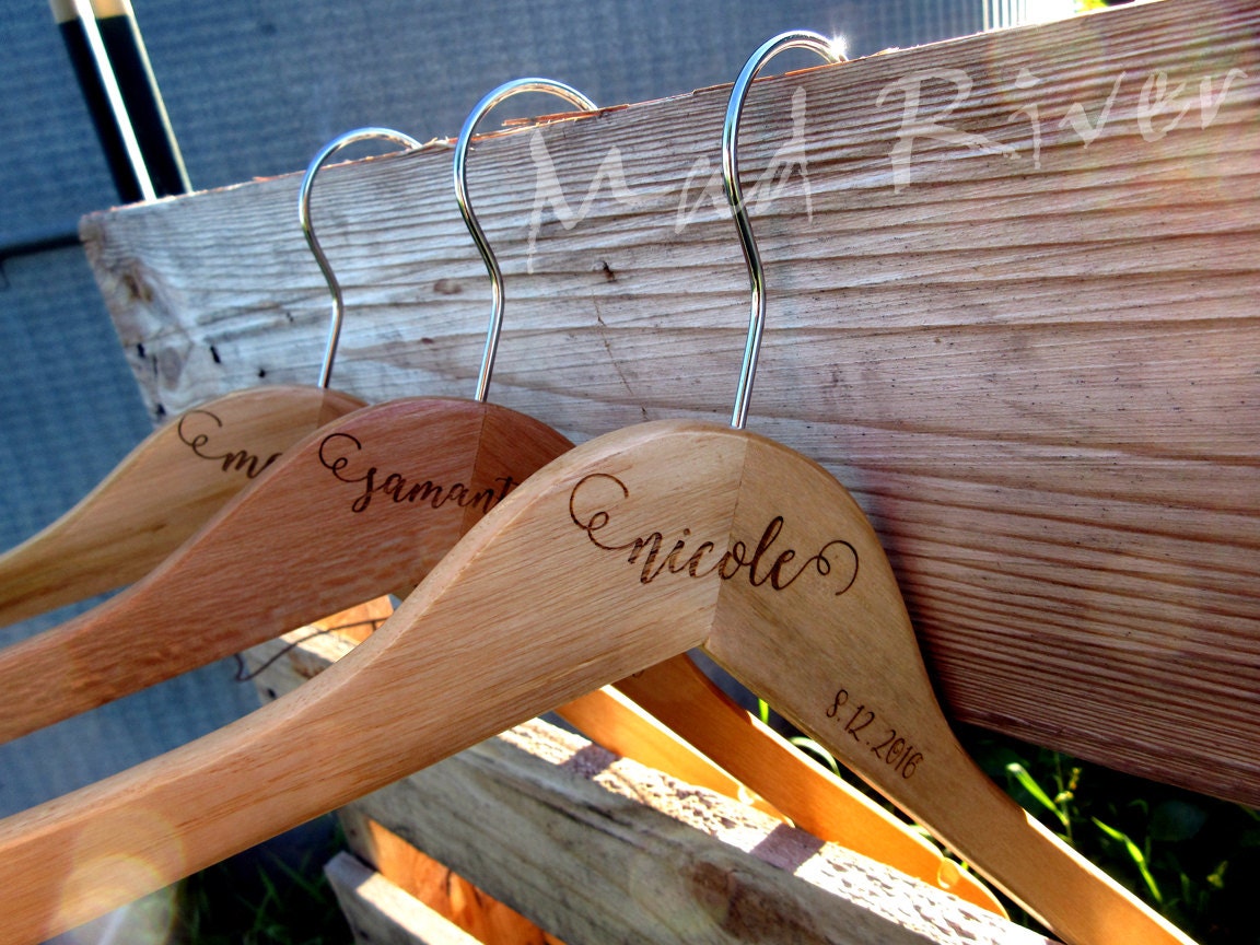 Laser Engraved Custom Wooden Hanger Etsy