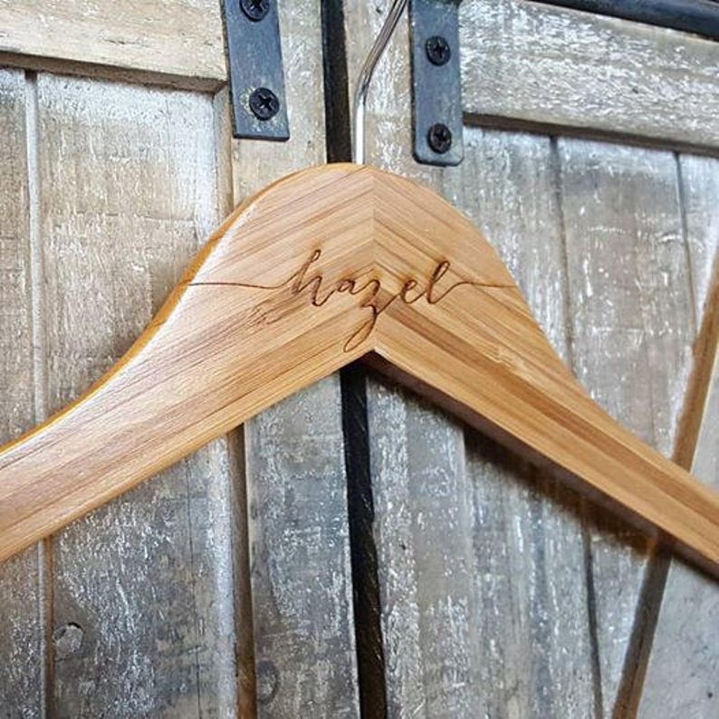 Laser Engraved Custom Wooden Hanger Etsy