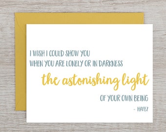 Hafez "Light" Quote / Greeting Card