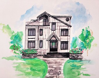 Custom Watercolour Home and Cottage Portraits