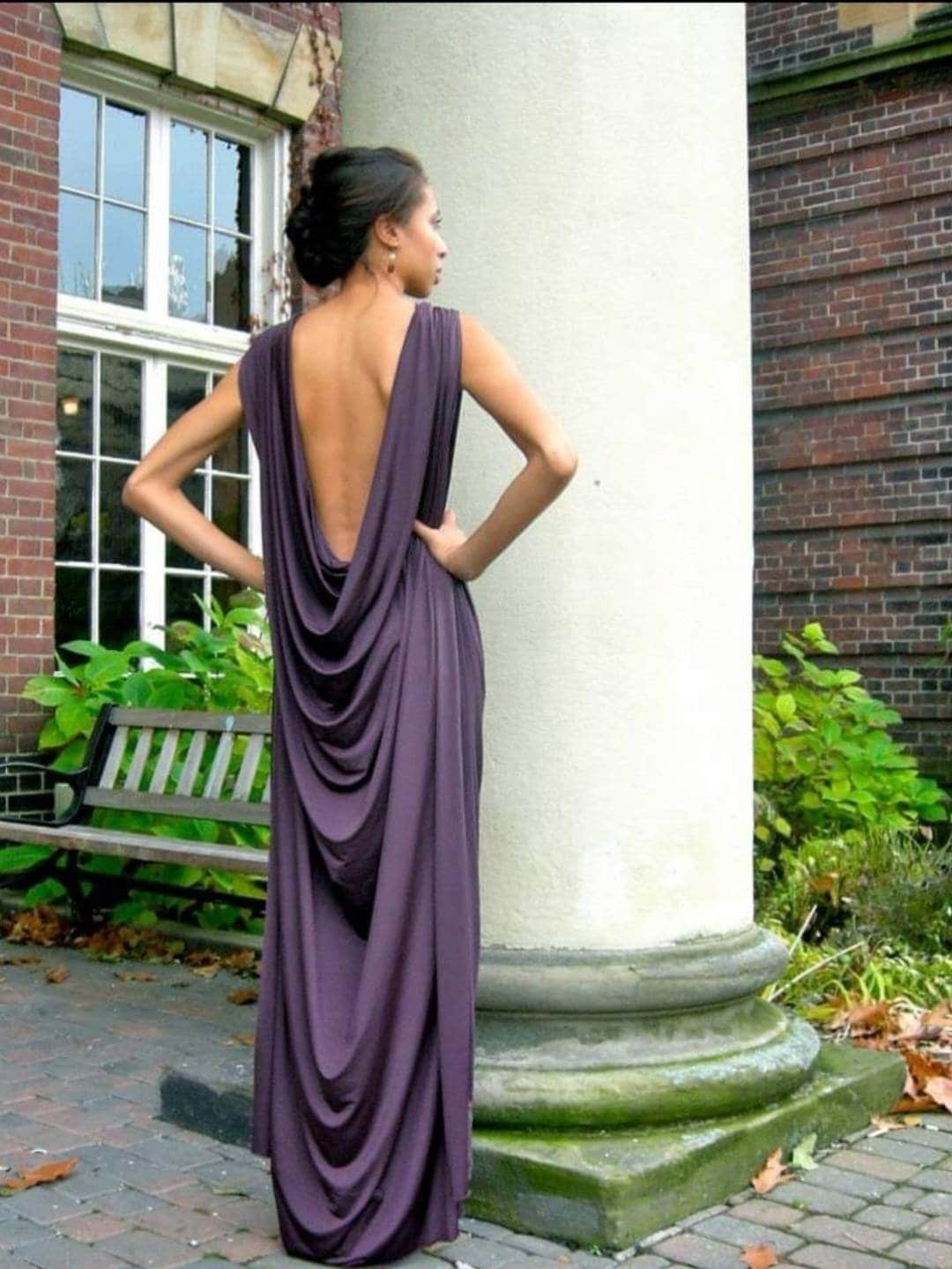 Backless Draped Dress - Etsy Backless Draped Dress - Etsy