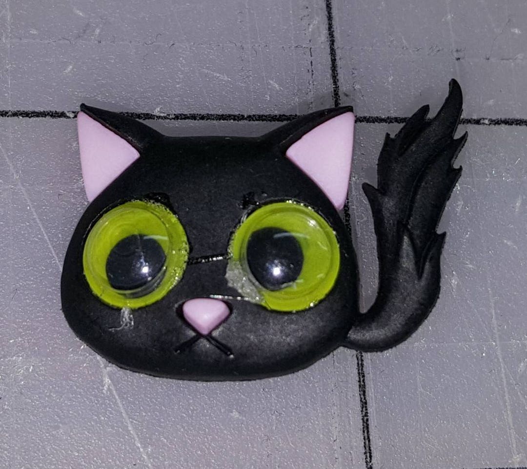 Jeepers Creepers Buttons. Wounderful Detail. Cat Kitty Kitten Googly Eye 3 Buttons per Pack. Fun
