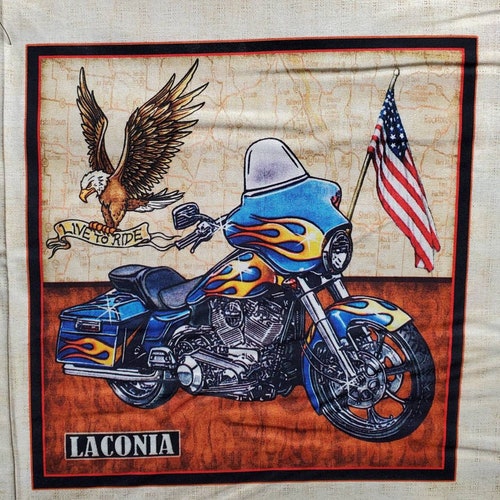 Harley Davidson Cotton Fabric Etsy