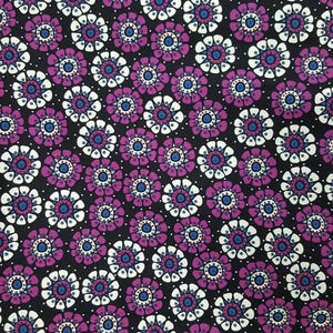 100% cotton Quilting fabric. PRICED by the 1/2 yard & cut on order. Dots dot and more dots Black with purple blue green pink Small print image 5