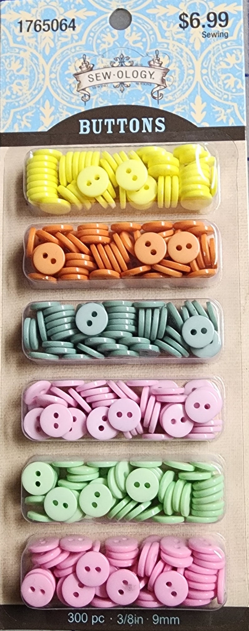 Multi Color Pack, 2 Hole Round Button. 1 Style, 5 Colors. Sew-ology ...