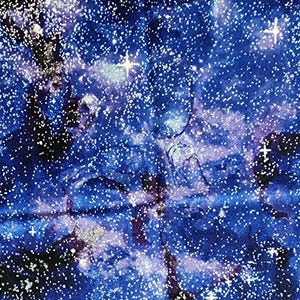 100% cotton Quilting fabric Pre-cut FAT 1/4 yard, outer space, stars planets galaxy bold deep fun colors.