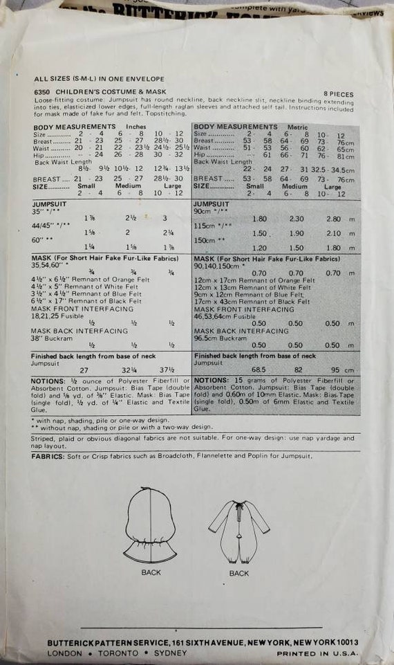 Quick Butterick Vintage 1978, Uncut Pattern 6350. Tweety Quick Butterick Vintage 1978, Uncut Pattern 6350. Tweety