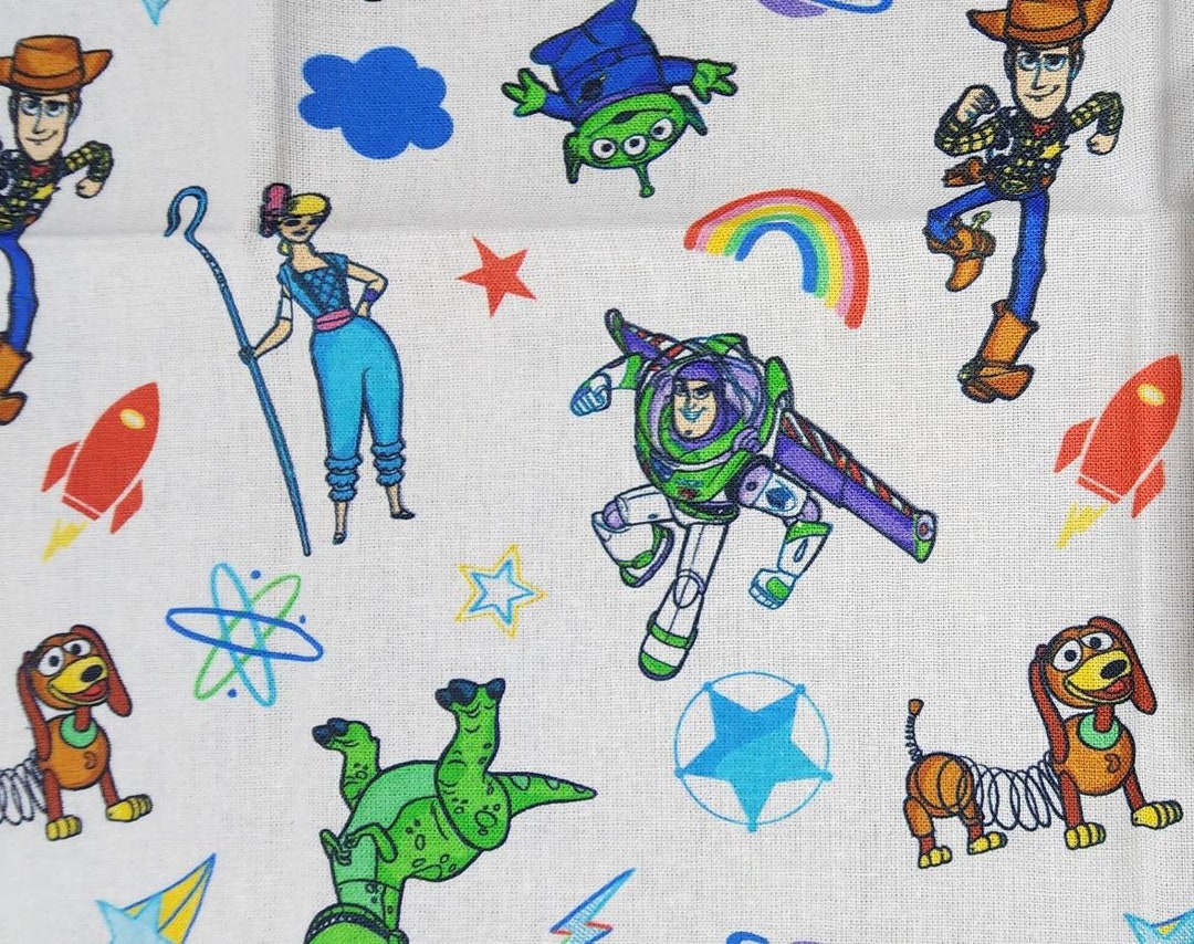 Toy Story Print. 100 Cotton Quilting Fabric Precut FAT 1/4 Yard