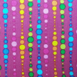 Bold dark pink colorful dots in rows stripe.  100% cotton Quilting fabric. (1) single FAT  Quarter.
