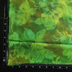End of the bolt. 1 yard and 22&quot; x 44&quot;. 100% cotton Quilting fabric. Kona Bay.  Shade of green botanical  floral. Very vivid and striking.