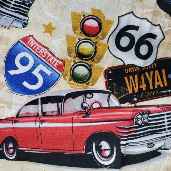 Old Car Print Fabric Etsy
