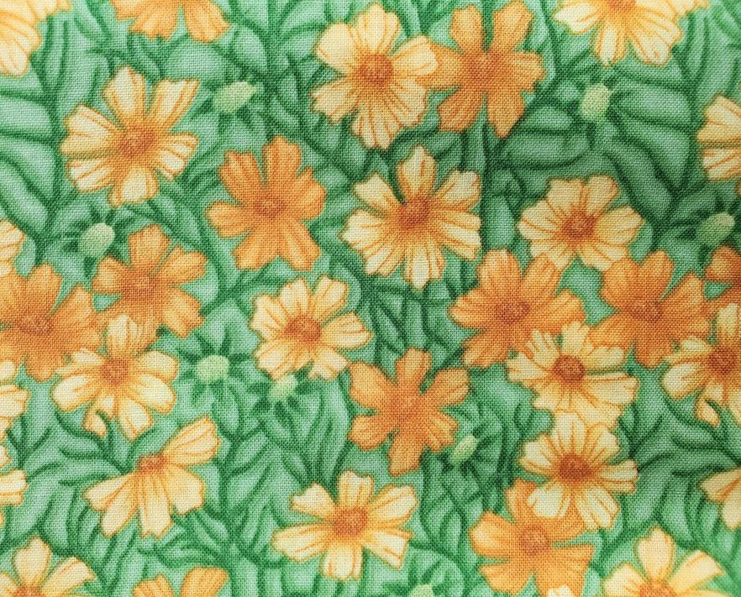 100 Cotton Quilting Fabric by the 1/2 Yard Organic Green Etsy