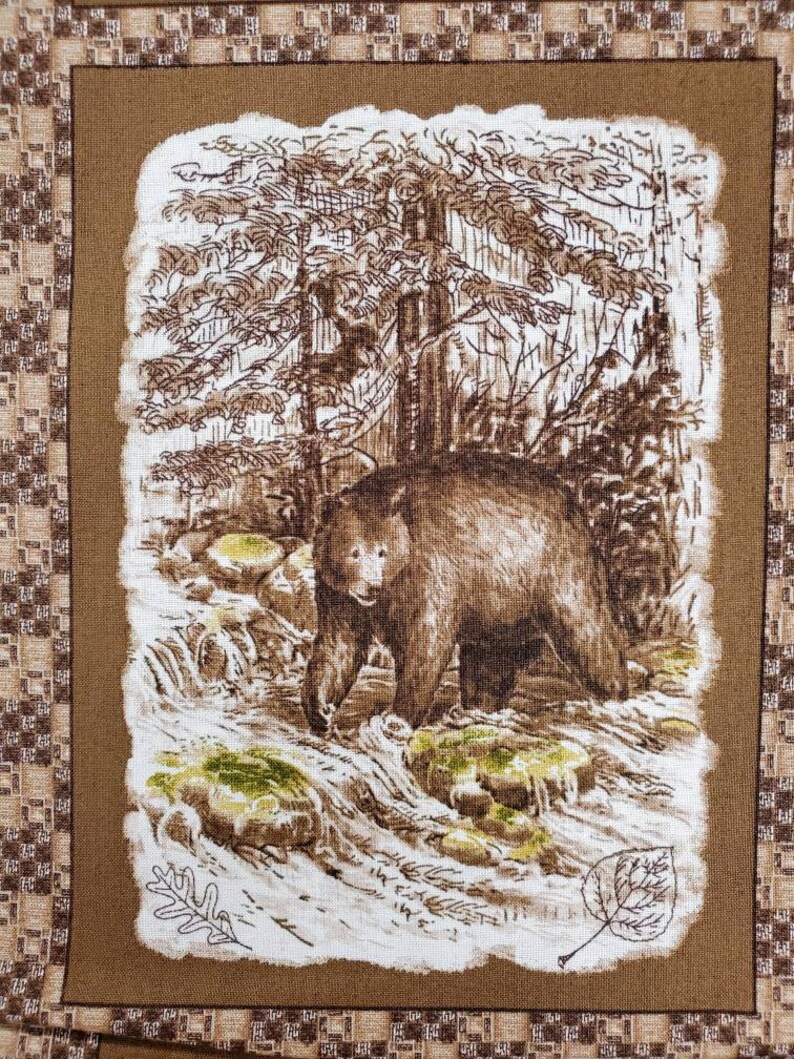 100 Cotton Quilting Fabric Manly Hunting Canoe Cabin Compas Etsy