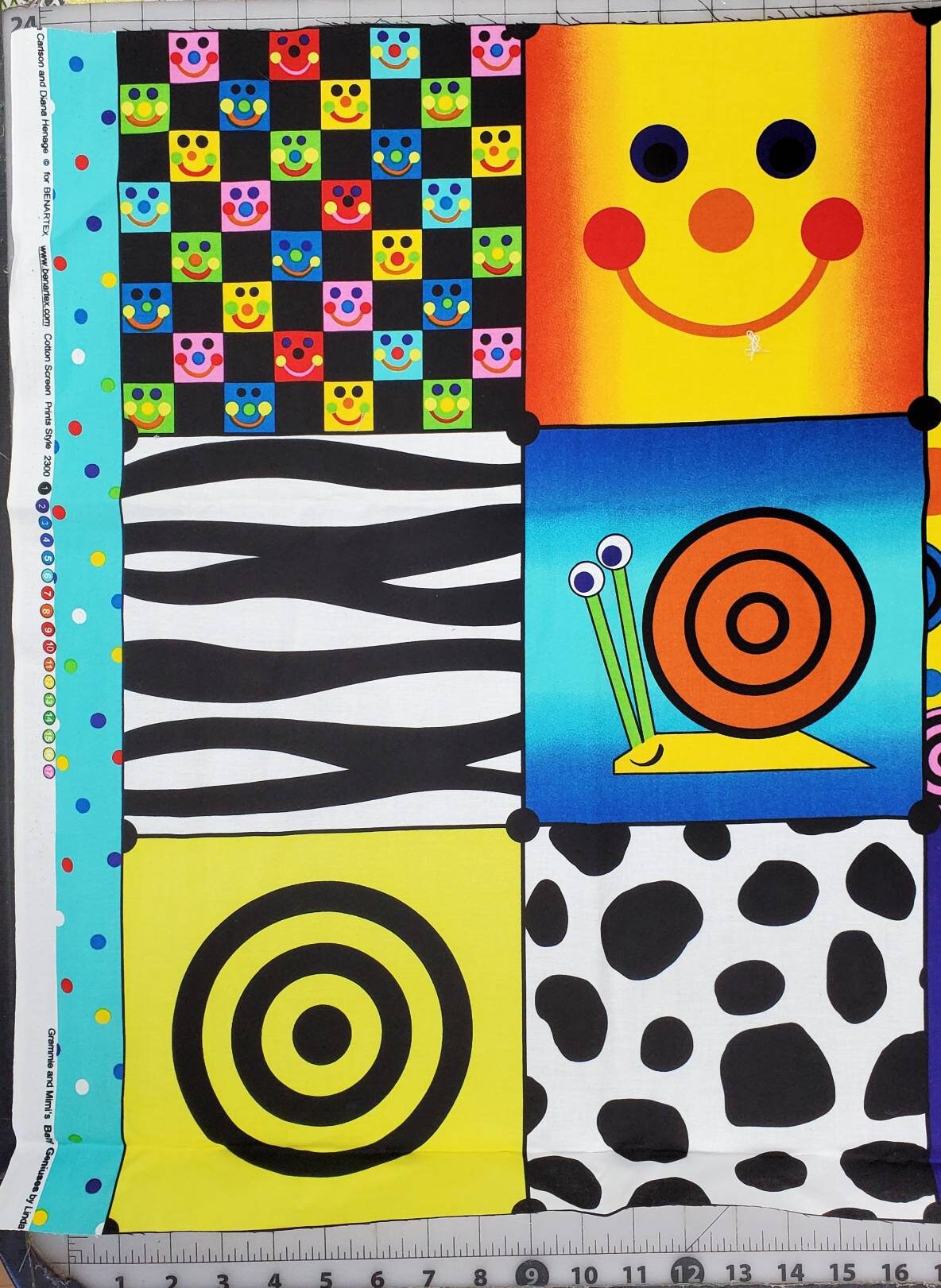 100 cotton Quilting fabric panel 23x44. Bold Etsy