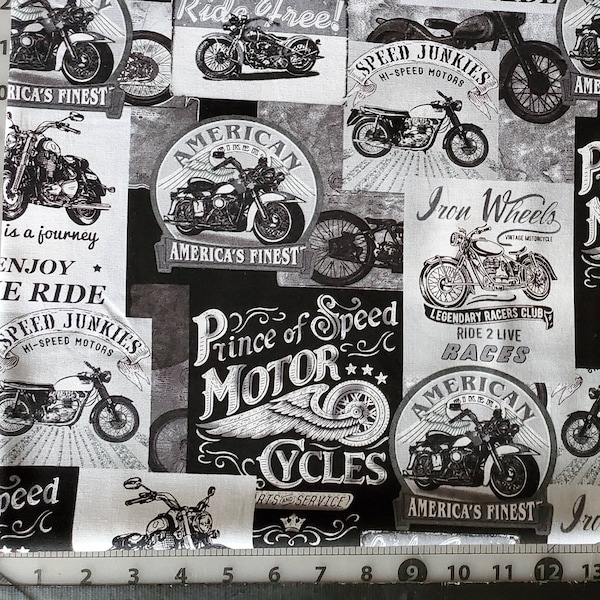 Harley Davidson Fabric by the Yard Etsy