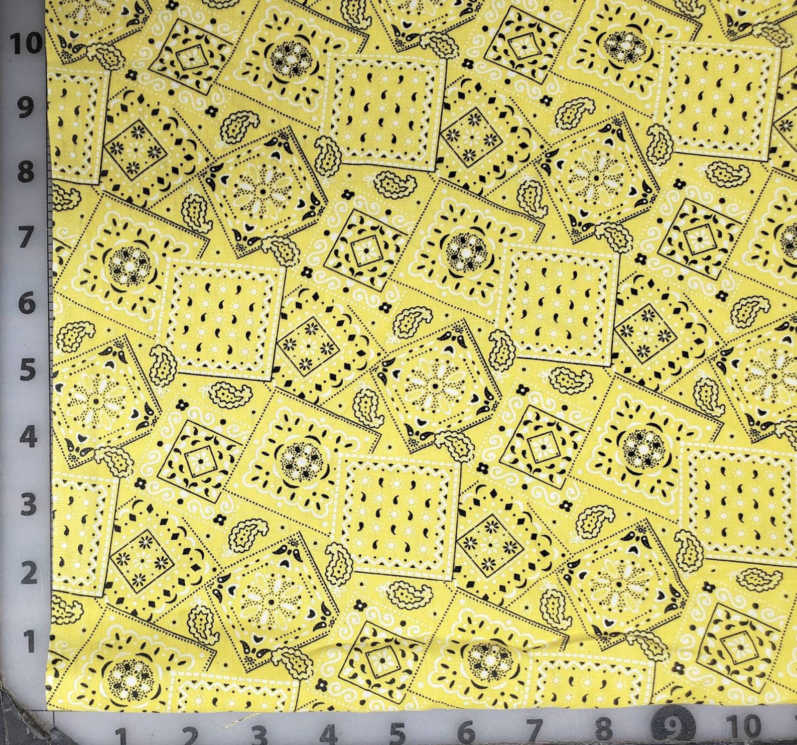 Medium Yellow Bandana Print 100 Cotton Quilting Fabric. Etsy