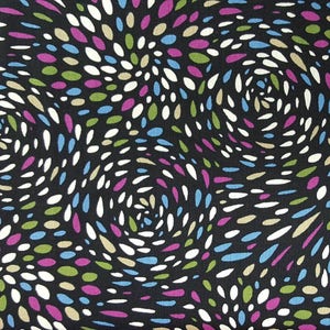 100% cotton Quilting fabric. PRICED by the 1/2 yard & cut on order. Dots dot and more dots Black with purple blue green pink Small print image 4