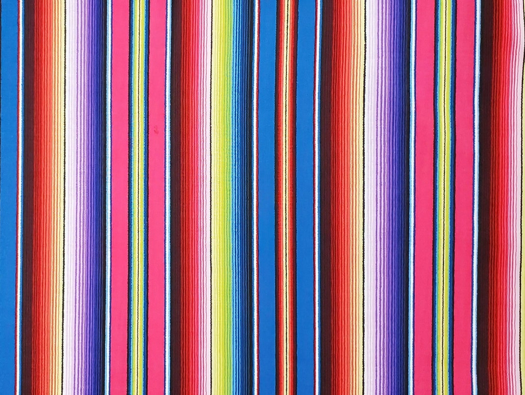 Mexican Blanket Serape Stripe Print Bright Bold Hot Colors 100 Cotton Quilting Fabric. Priced by the 1 2 Yard Cut Upon Order. Blue Etsy Canada