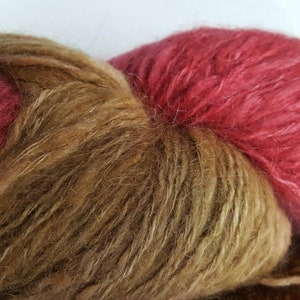 Yelcho Knitting Fever Araucania. Wool verigated hand dyed in Chile.  3 skeins plus a hand rolled ball.  Browns and pinks