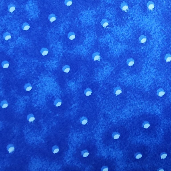 Quilt backing 108" wide, 100% quilting cotton, sold by the half (1/2) yard. Cut upon order in single length. Wonky dots polka-dots navy blue