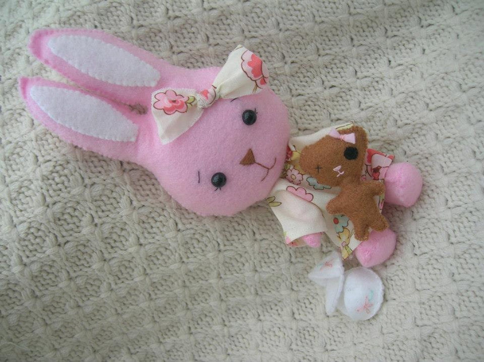 Custom Felt Bunny Set Handmade To Order Collectable Bunny | Etsy