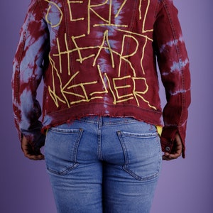 One-of-a-Kind Heartbreak Jacket | Denim Hand-dyed | Personalized Wearable Art | Indigo Fashion