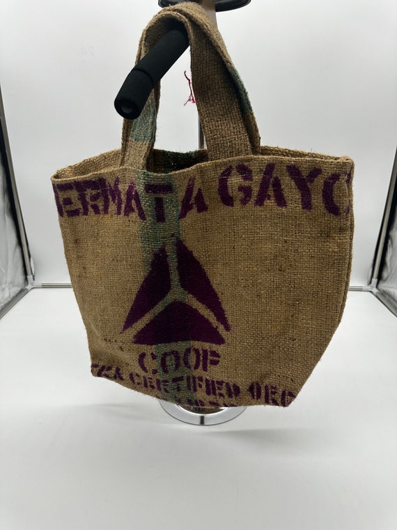 Bolsos Reciclados Bolsos Hechos Con Sacos De Cafe Tote De Arpillera Ecológico Hecho A Mano Con Bolsillo Saco De Café  Reciclado Bolso Rústico Chic